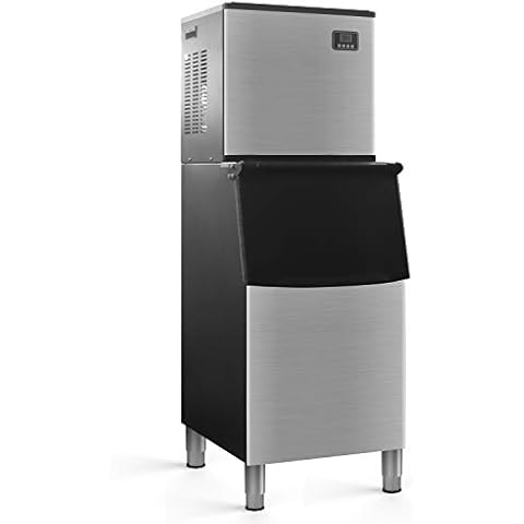 Northair 110V Commercial Ice Maker350LBS/24H with 200LBS Bin, Full Clear Cube, Stainless Steel Industrial Modular Full Dice Ice Cube Machine Professional Refrigeration Equipment Cover