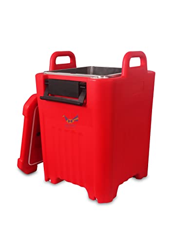 Image of Square Isothermal Container with Handle, Hot and Cold Pot, Casserole, Hot and Cold Container with Wheel, for Food Storage, for Food Transportation and for Cloud Kitchen (Square 50 LTR)
