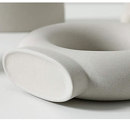 Inglenix Ceramic Vase Nordic Minimalism Style Decoration For Centerpieces, Kitchen, Office Or Living Room, Beige White Modern Geometric Decorative Vases For Home Décor(Ins-E) #TOP4