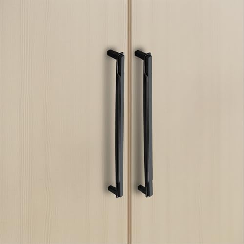 Image of 4 Inch Premium Cabinet Handles Zinc Alloy Material, 1341 Black with Black Glossy Finish, Durable Drawer Pulls for Kitchen Cabinets, Cupboards, Wardrobes & Furniture Hardware - Pack of 4
