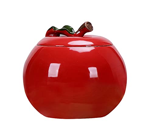 Mozacona Ceramic Apple Shape Container Sugar Bowl Candy Dish Food Storage Jar with Lid
