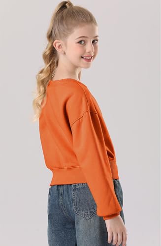 Girls Crew Neck Long Sleeve Cropped Sweatshirts Cute Loose Fit Pullover Tops4