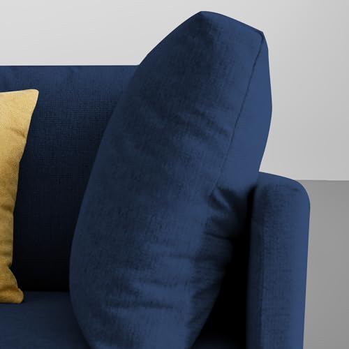 Image of Carina RHS 6 Seater L Shape Sofa Set for Living Room (Blue Fabric) Premium Fabric Sofa