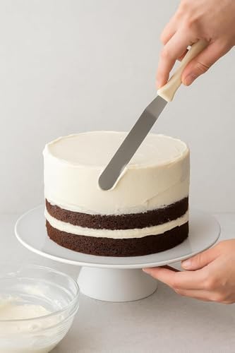 3'lü Profesyonel Pasta Spatula Seti, Siyah Ergonomik Saplı, Kek Kreması Sürme ve Dekorasyon için Mutfak Aletleri Pasta Süsleme Spatulası - Görsel 4