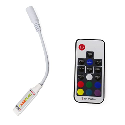 Wizelec Mini Contrôleur Ruban LED RGB 12V avec télécommande RF433MHz Cover