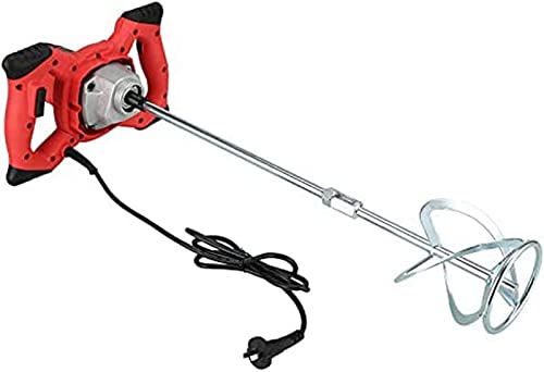 LYDBMYT Mezclador de Cemento eléctrico de paletas, Mezclador de Cemento, 2100 W, Mezclador de Cemento para Revestimiento de Pintura, regulador para Mezclar lechada de hormigón (Rojo, 110 V)
