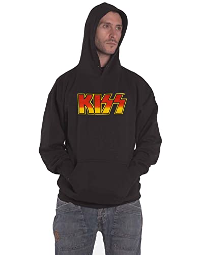 Kiss Sweat-Shirt à Capuche Classic Band Logo le Hoodie Anthracite Homme