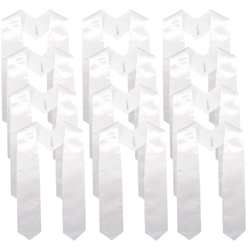 Image of GraduationMall 12 Pieces 72 Inch Plain Graduation Stole Bulk Sublimation Blank Honor Graduation Sash Unisex Adult