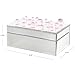 Deco 79 Glass Decorative Jewelry Box Mirrored Jewelry Organizer with Pink Bubble Textured Balls, Jewelry Holder 8