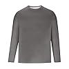 Cexiakong Men's Sleep Shirt Long Sleeve Crew Neck Mix Relax Pyjama Top Sleep Shirt Short Sleeve Crew Neck Organic Cotton Long T-Shirt Pyjamas Sleep Tops Short Men Cotton Plain Colours, S grey, 3XL #4