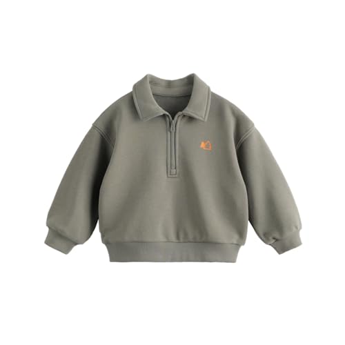 marc & janie Boys Outdoor Half Zip Lapel Sweatshirts Cotton Long Sleeve Simple Shirts Soft Pullover Tops 231251