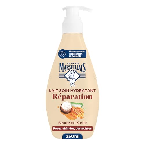 Lait corps Le Petit Marseillais 250 ml soin hydratant réparation peaux abîmées