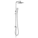 Lonheo - Columna Ducha sin Grifo Columna Hidromasaje Ducha 8" Ducha de Lluvia Set de Ducha Cuadrado con Ducha de Mano para Baño