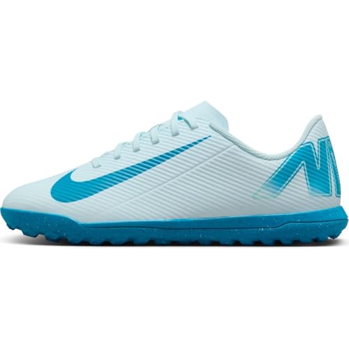 Nike Jr. Mercurial Vapor 16 Club Little/Big Kids' TF Low-Top Soccer Shoes (FQ8287-400, Glacier Blue/Blue Orbit) Size 5.5