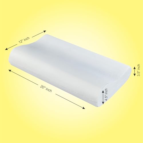 Image of peps Komffy Memory Foam Contour Pillow - Moulded, Orthopedic Neck Support | Small Size (20 x 12 x 3.5-4.5 Inch)