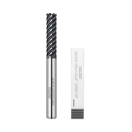 Image of Tools Carbide End Mills,6 Flute Square Milling Cutter,High Helix Angle for High Hardness Steel Finshing Milling Processing - 1 /4 Shank (1 /4-2.5 inch 1PCS)