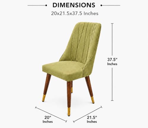 Image of WOODEN SPACE 4 Seater Wooden Dining Table Set | Urban Marble Top Dining Table with Chairs for Dining Room & Kitchen (Modern Frontline Light Green) (54 x 36 x 30 inch)
