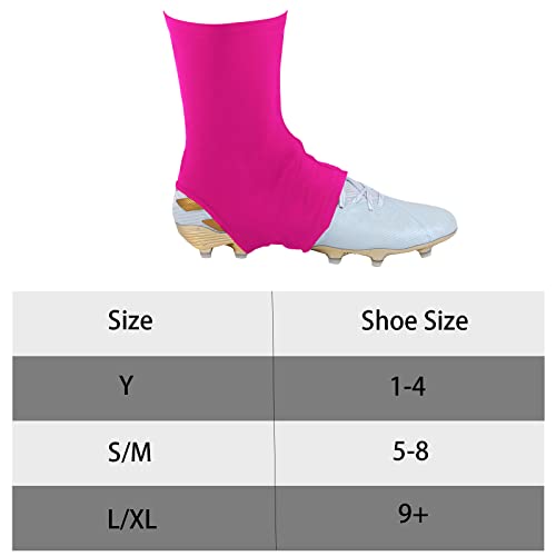 Spats Football Cleat Covers,Youth Cleat Covers Football,Bike Cleat Covers,Football Cleat Covers Keeps Dirt/Turf Debri Out,Cleat Sleeves for Football Soccer Lacrosse Youths Adults (Pink, Large)
