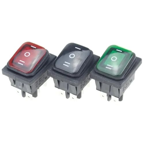 Interrupteur robuste DPDT 6 broches avec voyant LED jaune pour console marine