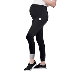 beifon Leggings de Maternidad para Mujer térmicos de Invierno, Leggings térmicos de Cintura Alta, Pantalones de Maternidad con Forro para Mujer