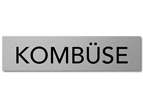 Interluxe Türschild Kombüse aus Aluminium, selbstklebend und wiederablösbar, 200x50x3mm modernes Schild für Küche, Pantry im Schiff, Yacht oder Boot