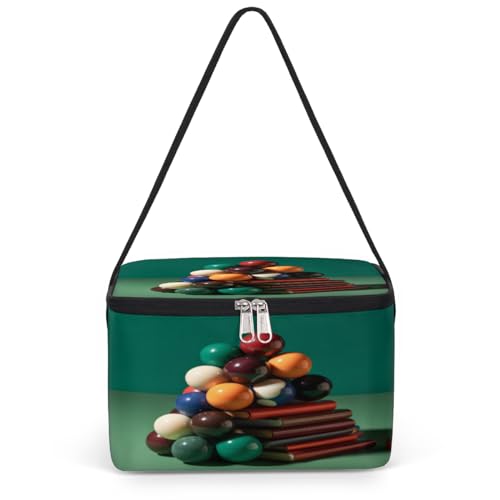 GzLeyigou Billiards Ball Lunch Bags for Women Men 9 Cans, Hot & Cold Food Delivery Bag Insulated Grocery Bag Insulated Lunch Box Balls Cooler Bag for Office Work Picnic Beach