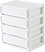 Produktbild File cabinets Aktenschränke Hohe Qualität Kunststoff Desktop unabhängigen Speicherkundendienst Produkte Anti-Rutsch-Gummi Kunststoff (26X19.5X29CM) Bücherregal (Color : White)