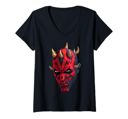 T-shirt Col V Darth Maul Star Wars The Clone Wars pour Femme - Style Geek Casual