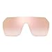 Produktbild JIM HALO Oversized Schild Sonnenbrillen Flach Top Gradient Linse Randlos Brillen Für Damen Herren(Schwarzer Rahmen/Spiegelrosa Linse)