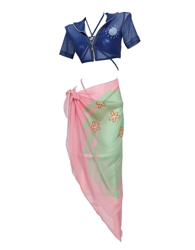 haikyuu Women Cosplay Swimsuit with Wrap Skirt Anime Two Piece Bathing Suit Halter Rave Swimwear