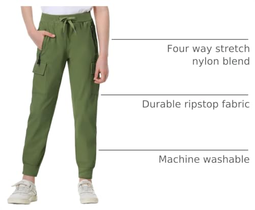 Image of EXARUS Girls Hiking Cargo Pants Joggers Teen Quick Dry Lightweight Slim Fit