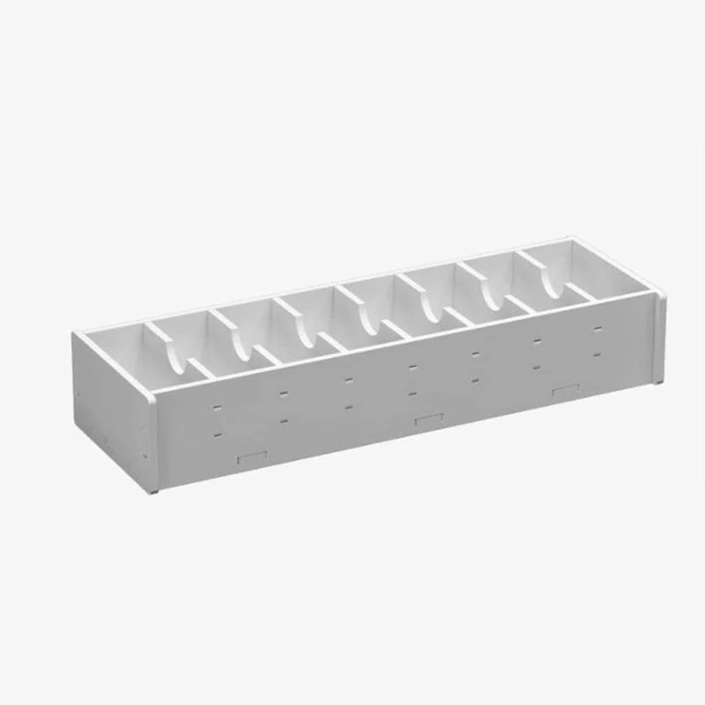 MOBYGKFY 8 Grooves White Business Name Card Holder Display Stand Rack Pvc Wood Plastic Desktop Box Organizer