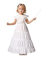 BEAUTELICATE Reifrock Kinder Lang Baumwolle A-Linie Reifrock Mädchen Petticoat Unterrock für Kommunion Blumenmädchen Prinzessinkostüm Hochzeitskleider,A-Linie,4-6 Jahre