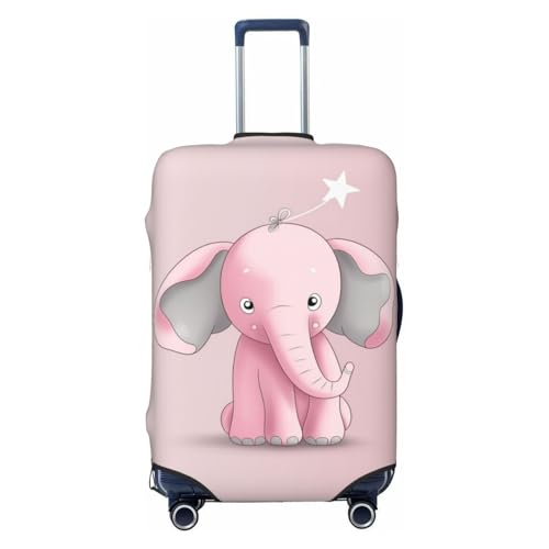 Housse de bagage rose éléphant XL noire en élasthanne extensible
