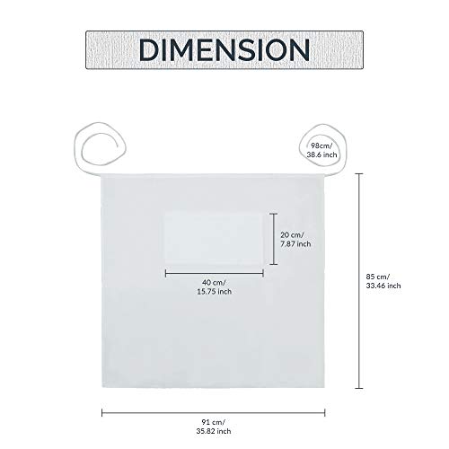 Ubicon Waist Apron, Durable, 100% Cotton, With Large Pockets, Long Tiebacks For Home, Kitchen, Garden, Restaurant (33" Long, Single Pack, White) #TOP1