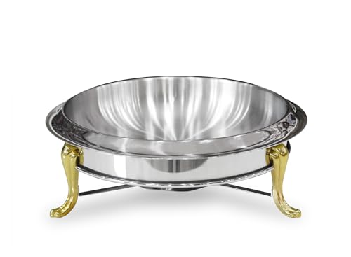 Image of Malabar Trading Company Stainless Steel Chafing Dish 24CM Food Warming Tray for Barbecue, Camping, Trips | Kitchen Dining & Bar | Food Warmer| Chafing Dishes & Warming Trays (1.5LTR)