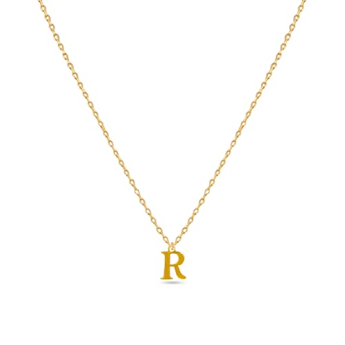 Image of Rubans Demi Fine Stainless Steel Alphabet Pendant CZ Gift for Women & Girls