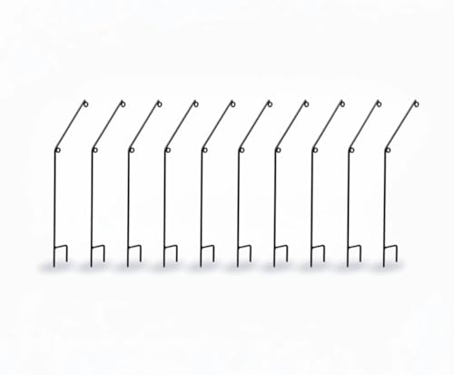 Pond Pest Protection Stakes Pack of 10 | Heron Deterrent System Trip Wire Stakes | Solid Steel Garden Pond Protection | 69cm High Weatherproof Black Coated Stakes | Made in the UK