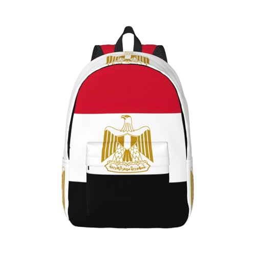 Sac à dos de voyage décontracté homme femme avec imprimé drapeau Égypte