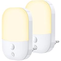 Luz Nocturna Infantil, 2 Piezas Luz Nocturna con Luz Sensor 5 Niveles de Brillo 3 Modos de Iluminación, Luz Noche LED Enchufe para Habitación Bebé, Pasillos, Dormitorio, Sala, Cocinas, Blanca Cálida