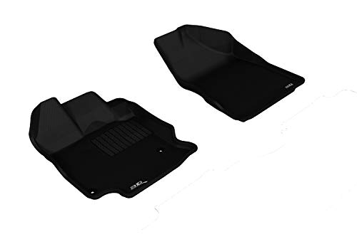 3D MAXpider Front Row Custom Fit All-Weather Floor Mat for Select Toyota Venza Models - Kagu Rubber (Black)