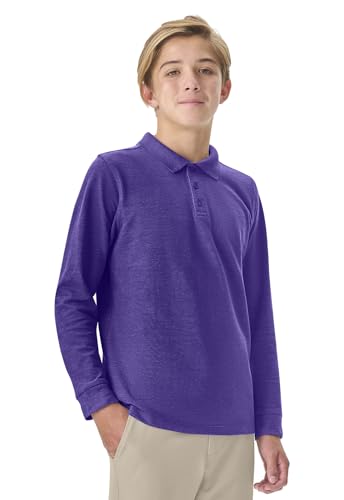 Image of Classroom School Uniforms Big Kid Long Sleeve Pique Polo CR835Y