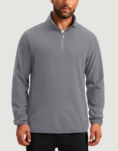 G Gradual Mens Quarter Zip Pullover Fleece with 2 Zipper Pockets Long Sleeve Golf Shirt Winter Athletic Sweater Lightweight2
