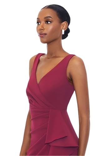 Image of Betsy & Adam Women's Xscape Women's Halter Mock Neck Ruffle Knee Length Dress