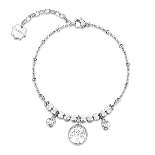 Brosway Bracciale Donna in Acciaio e Cristalli con Simbolo Albero Della Vita | Collezione Chakra - BHKB269