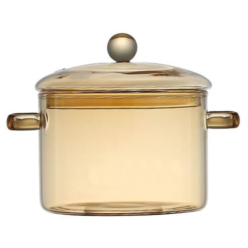 Ollas De Vidrio Para Cocinar, 1.5l/50 Oz De Alto Vidrio De Borosilicato Con Tapa, Duraderas Y Resistentes Al Calor, Ollas Transparentes Seguras Para Estufa, Olla Transparente Para Pasta, Sopa, Leche,