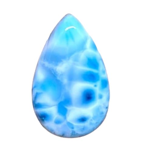 Cabochon larimar naturel poire 60x23x7mm pierre pour fabrication bague et collier