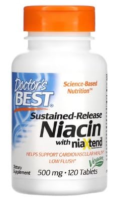 Doctor's Best Niacina de Liberación Prolongada con niaXtend, 500mg - 120 tabletas