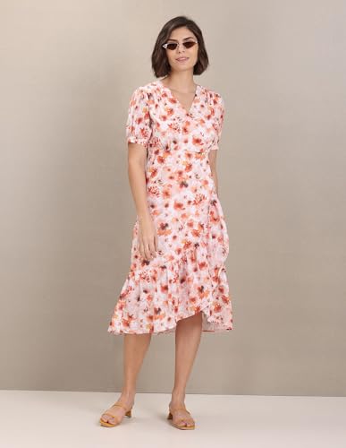 Image of U.S. Polo ASSN. Women's Floral Print Tiered Midi Dress