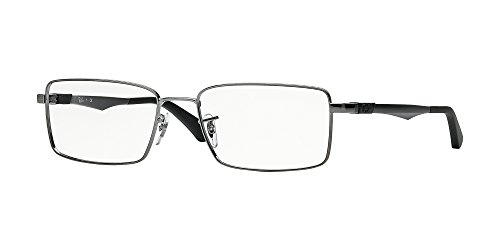 Ray-Ban Unisex RX6275 Rectangular Prescription Eyewear Frames, Gunmetal/Demo Lens, 54 mm